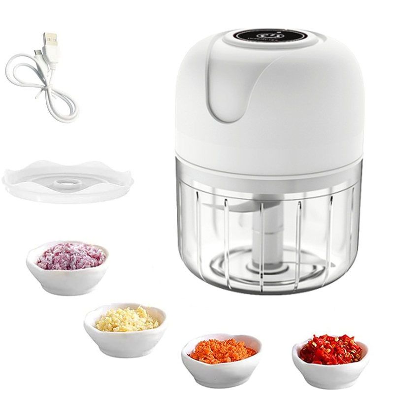 Mini Processador Triturador Sem Fio Elétrico 250ML De Alimentos Para Legumes Alho Gengibre Espremedor De Alho