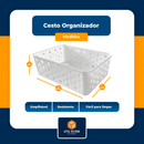 Kit 8 Cestos Organizadores Colorido Multiuso Médio Empilhável Gaveta Armário Lavanderia 19x14x6,5