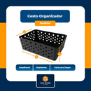 Kit 8 Cestos Organizadores Colorido Multiuso Médio Empilhável Gaveta Armário Lavanderia 19x14x6,5