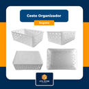 Kit 8 Cestos Organizadores Colorido Multiuso Médio Empilhável Gaveta Armário Lavanderia 19x14x6,5