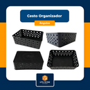 Kit 8 Cestos Organizadores Colorido Multiuso Médio Empilhável Gaveta Armário Lavanderia 19x14x6,5