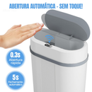 Lixeira Automática Knock 12L – Sem Toque, Sensor Infravermelho e Tampa para Cozinha, Banheiro, Escritório e Quarto