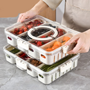 Caixa Organizadora de Alimentos Transparente Geladeira Empilhável Multiuso com Divisórias