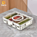 Caixa Organizadora de Alimentos Transparente para Geladeira Empilhável com Divisórias | Norale Home