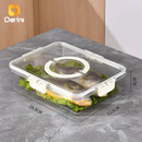 Caixa Organizadora de Alimentos Transparente para Geladeira Empilhável com Divisórias | Norale Home