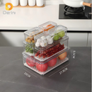 Caixa Organizadora de Alimentos Transparente para Geladeira Empilhável com Divisórias | Norale Home
