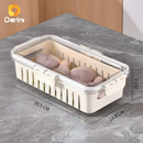 Caixa Organizadora de Alimentos Transparente para Geladeira Empilhável com Divisórias | Norale Home