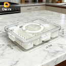 Caixa Organizadora de Alimentos Transparente para Geladeira Empilhável com Divisórias | Norale Home