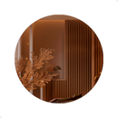 Espelho Decorativo Redondo para Escritório Sala Quarto Banheiro com Led 60cm + Suporte