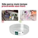 Organizador de Maquiagem Redondo de Acrílico Giratório 18cm Paramount Cosméticos Multiuso Galheteiro