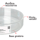 Organizador de Maquiagem Redondo de Acrílico Giratório 18cm Paramount Cosméticos Multiuso Galheteiro