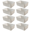 🧺 Kit 8 Cestos Organizadores Coloridos Multiuso Médio Empilhável 19x14x6,5 | Norale Home