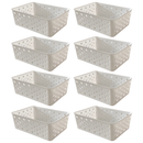 🧺 Kit 8 Cestos Organizadores Coloridos Multiuso Médio Empilhável 19x14x6,5 | Norale Home