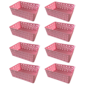 🧺 Kit 8 Cestos Organizadores Coloridos Multiuso Médio Empilhável 19x14x6,5 | Norale Home