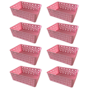 🧺 Kit 8 Cestos Organizadores Coloridos Multiuso Médio Empilhável 19x14x6,5 | Norale Home