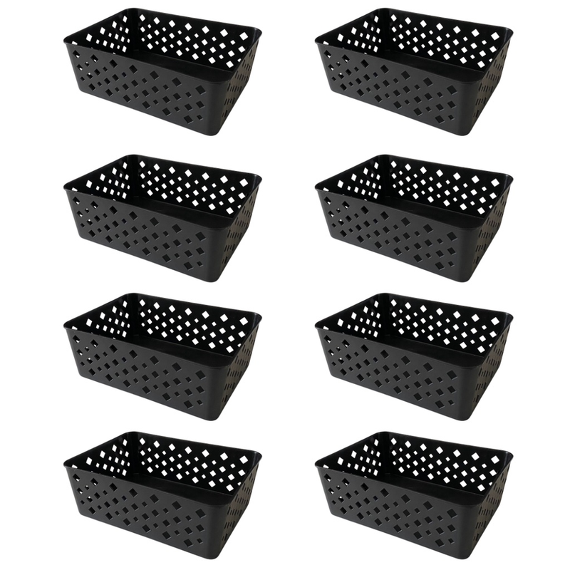 🧺 Kit 8 Cestos Organizadores Coloridos Multiuso Médio Empilhável 19x14x6,5 | Norale Home