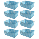 🧺 Kit 8 Cestos Organizadores Coloridos Multiuso Médio Empilhável 19x14x6,5 | Norale Home