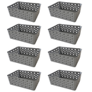 🧺 Kit 8 Cestos Organizadores Coloridos Multiuso Médio Empilhável 19x14x6,5 | Norale Home