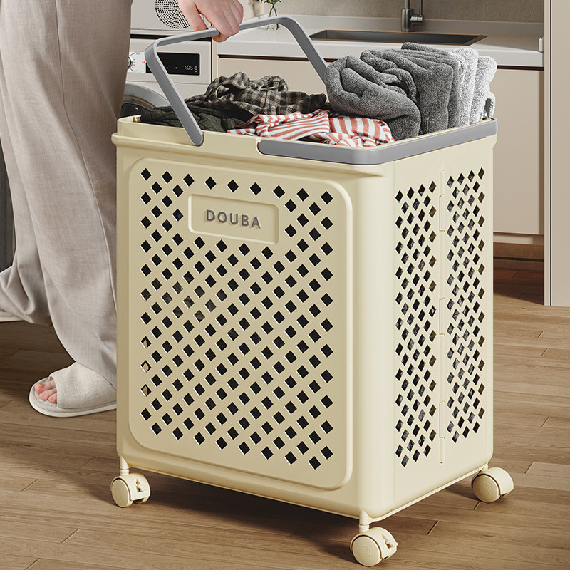 Cesto de roupa suja dobrável com rodas - Organizador multifuncional para casa