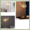 Candeeiro de mesa borboleta, luz noturna nórdica para quarto bivolt 3cors - Presente de Natal