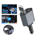 Carregador de carro retrátil 4 em 1 para iPhone e Android